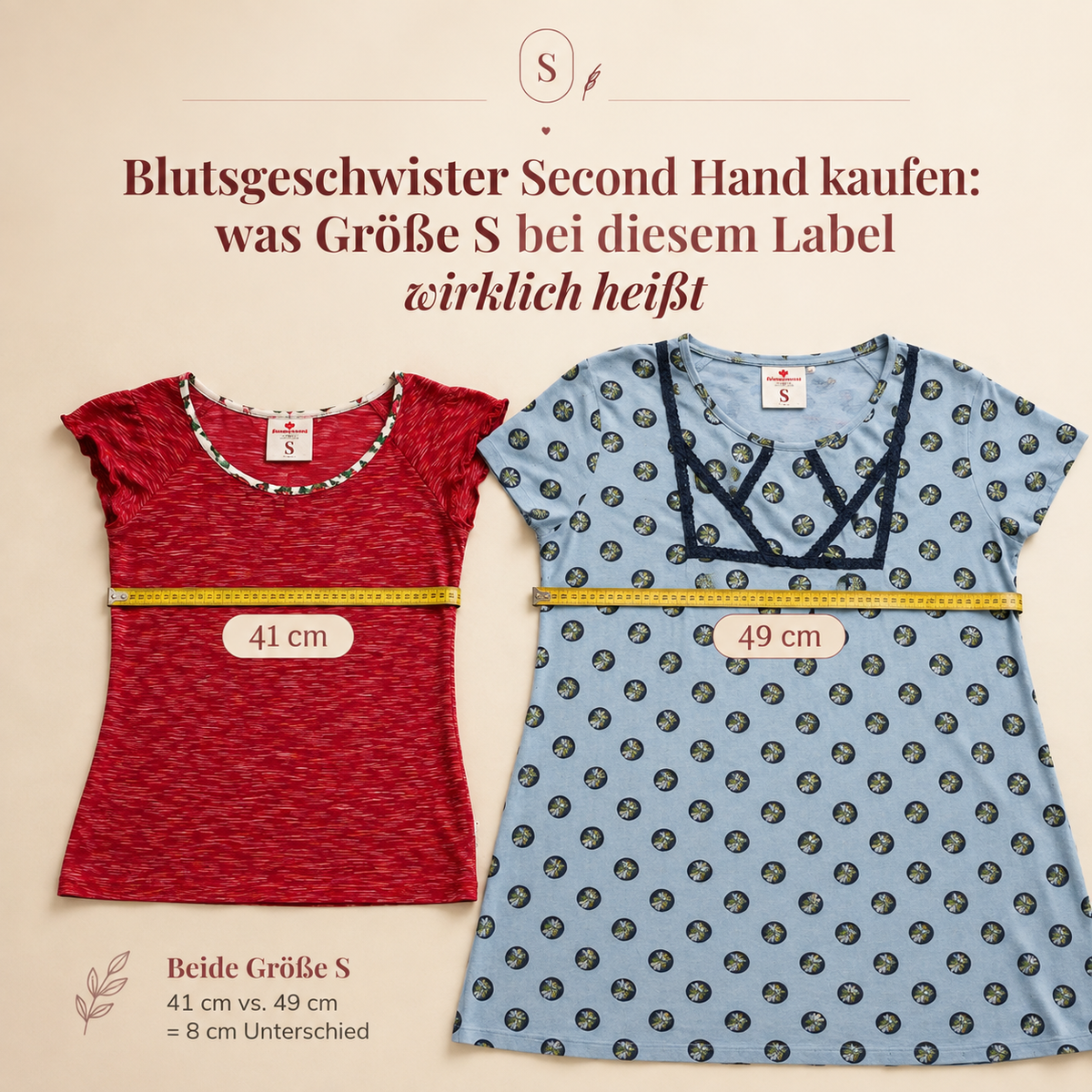 Blutsgeschwister Second Hand kaufen: was Größe S bei diesem Label wirklich heißt