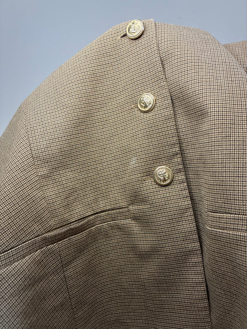 Zara Weste, Größe XXL (EUR), Beige-Braun mit Hahnentritt-Muster, Detailaufnahme
