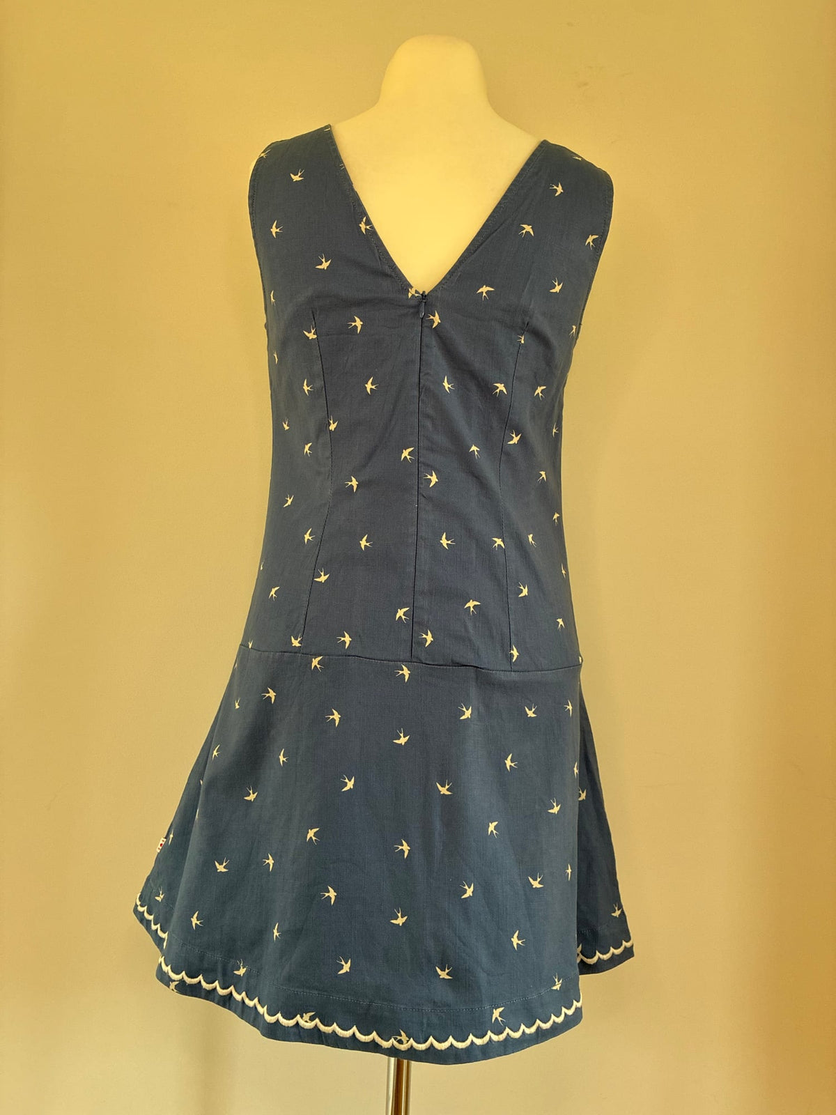 Kleid, Größe L, Graublau, Rückansicht