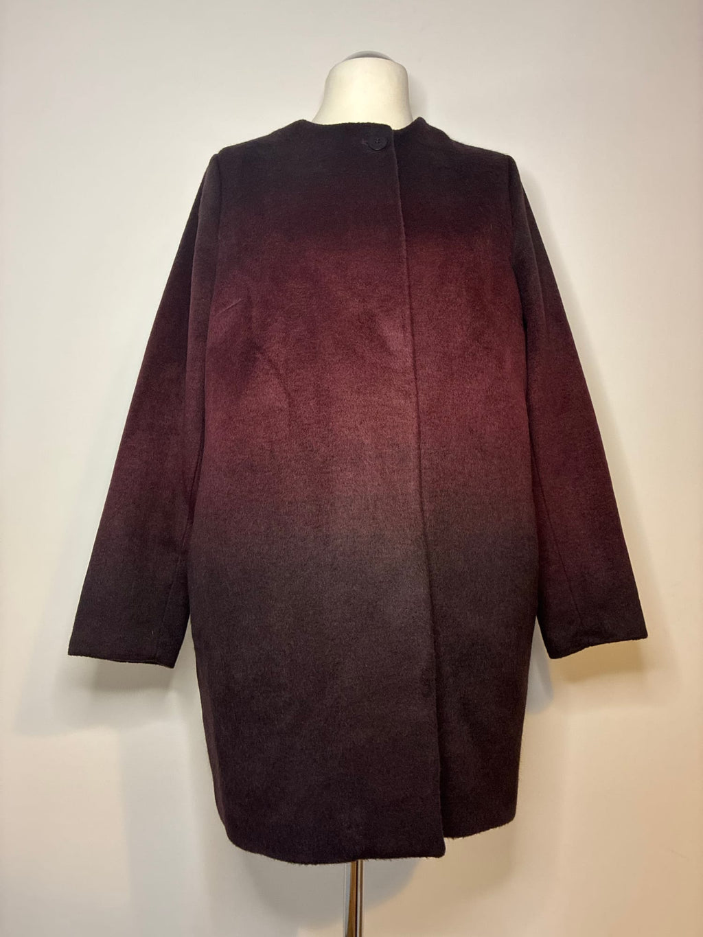SOCCX Mantel, Größe 42, Dunkles Bordeaux mit Farbverlauf, Vorderansicht 2