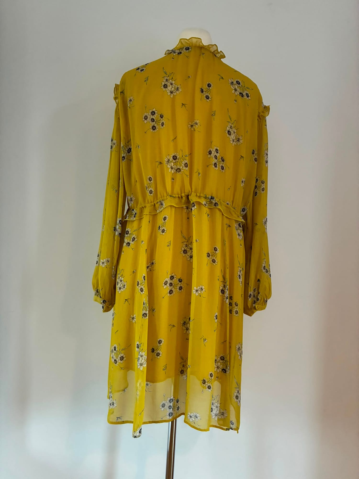 Ivy & Oak Midikleid Größe 42 in Senfgelb mit floralem Muster