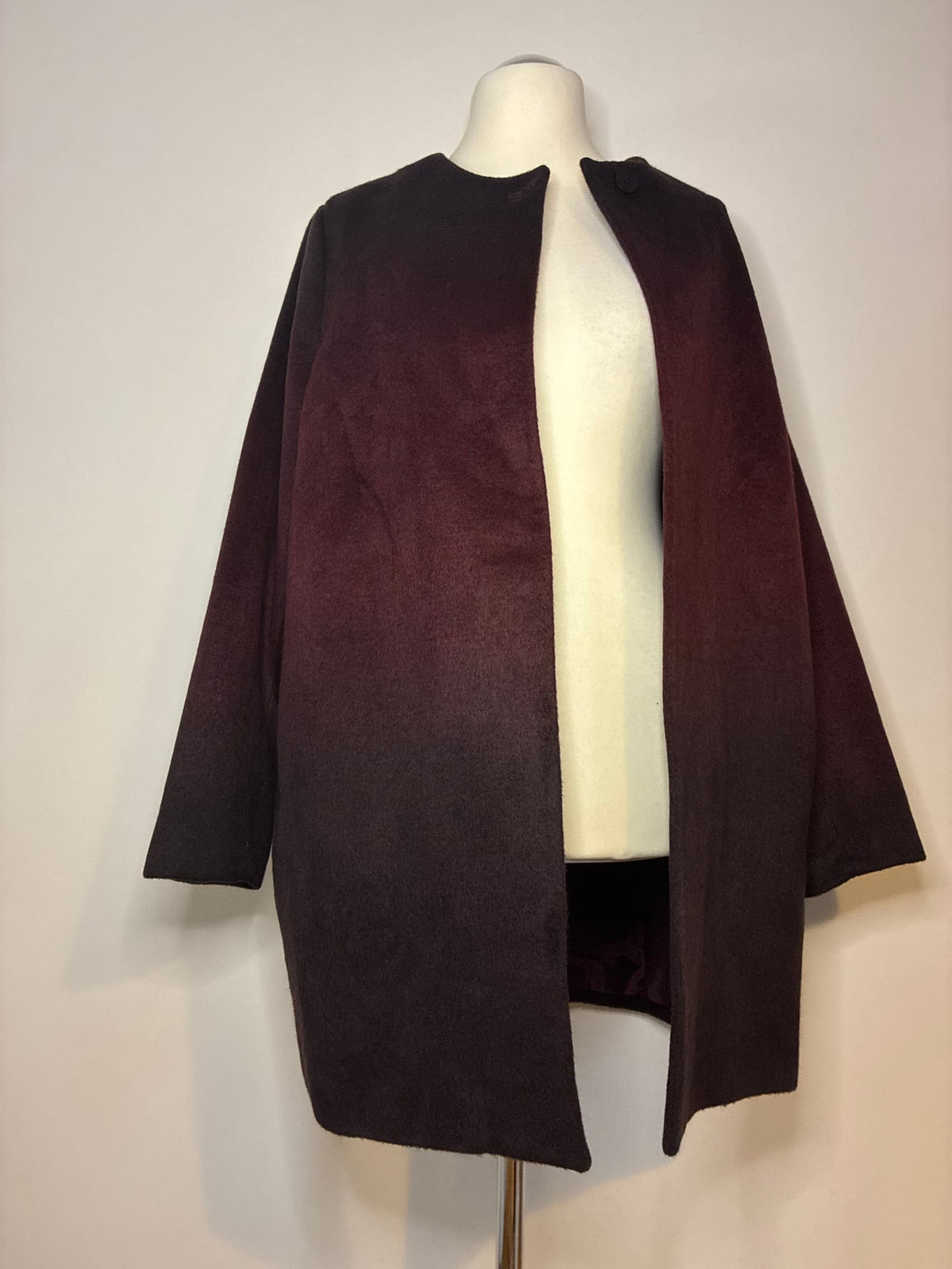 SOCCX Mantel, Größe 42, Dunkles Bordeaux mit Farbverlauf, Vorderansicht 3