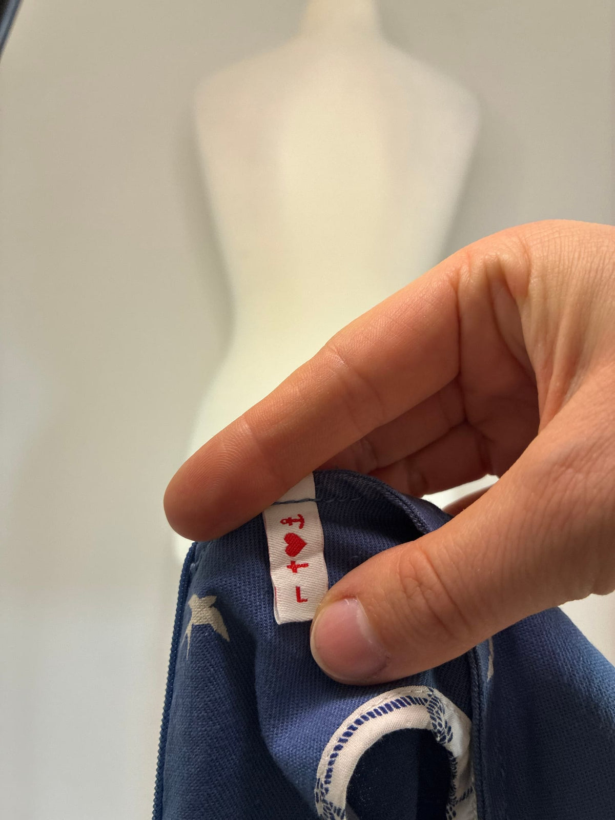 Kleid, Größe L, Graublau, Größenetikett