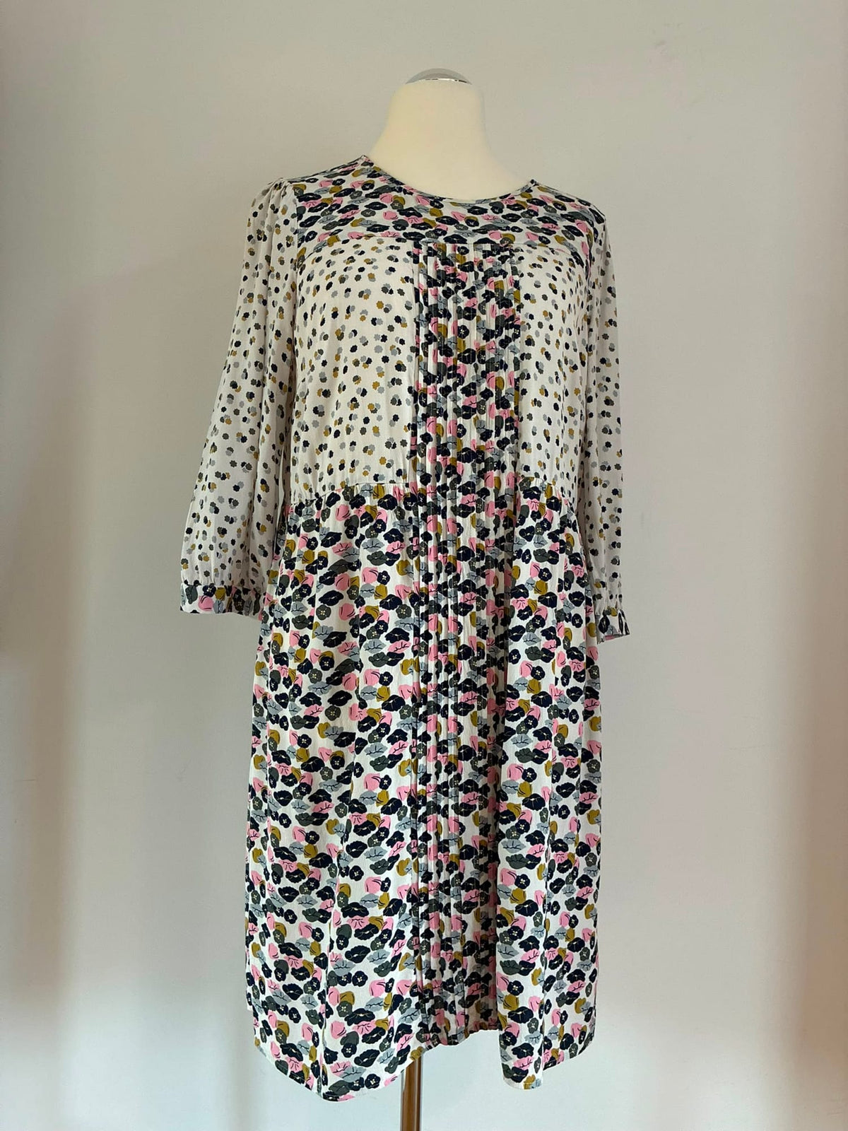 Boden Kleid, Größe 38L, Weiss, Bunt, Vorderansicht
