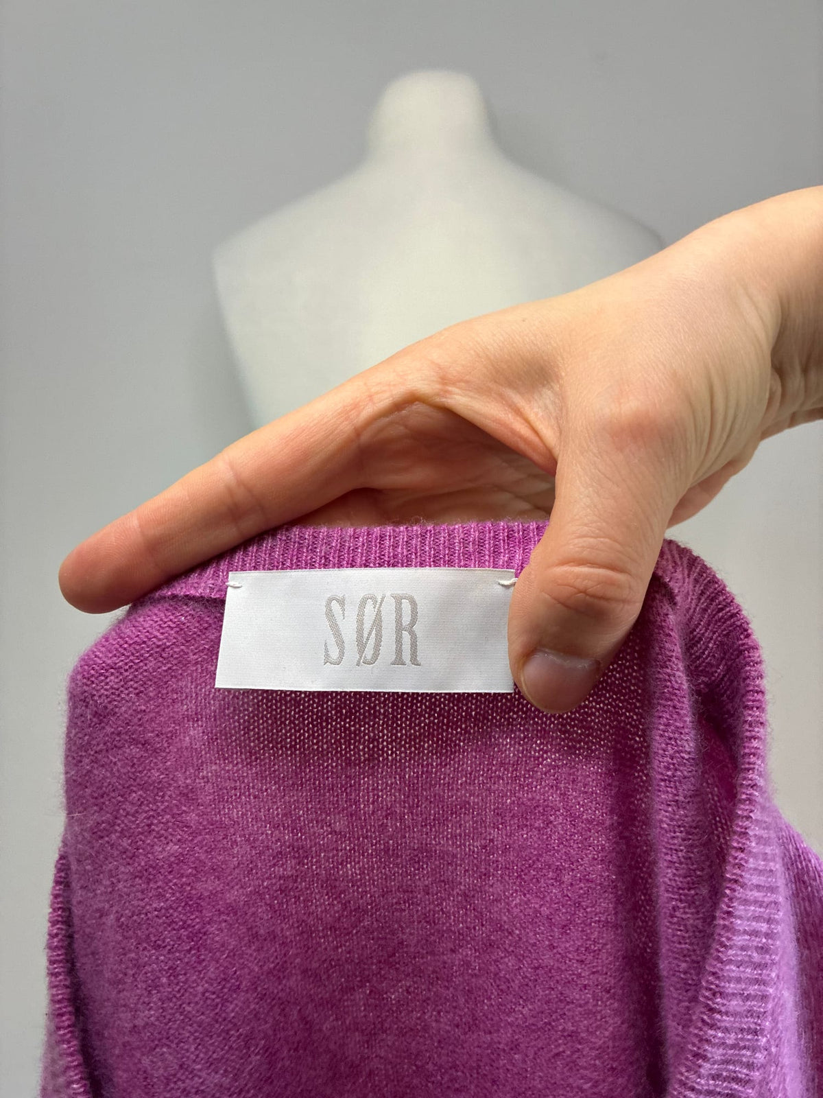 SØR Kurzarmpullover, Größe L, Fuchsia, Markenetikett