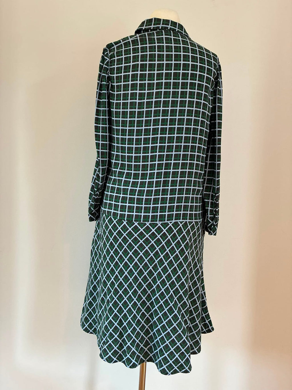 COS Hemdblusenkleid Größe 42 in Grün, Schwarz und Hellblau kariert