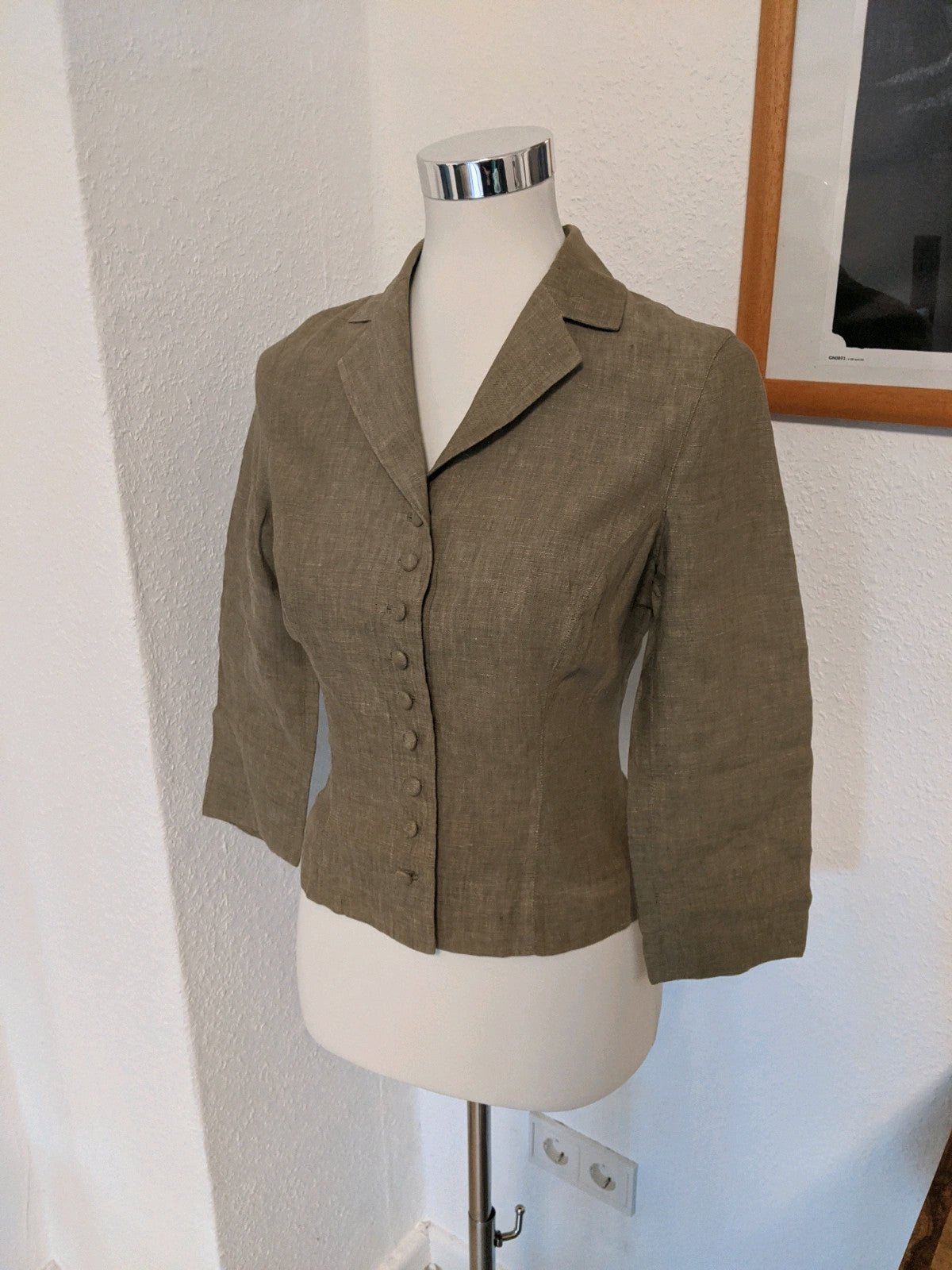 Leinenblazer in Khaki – Second-Hand bei Schickisch