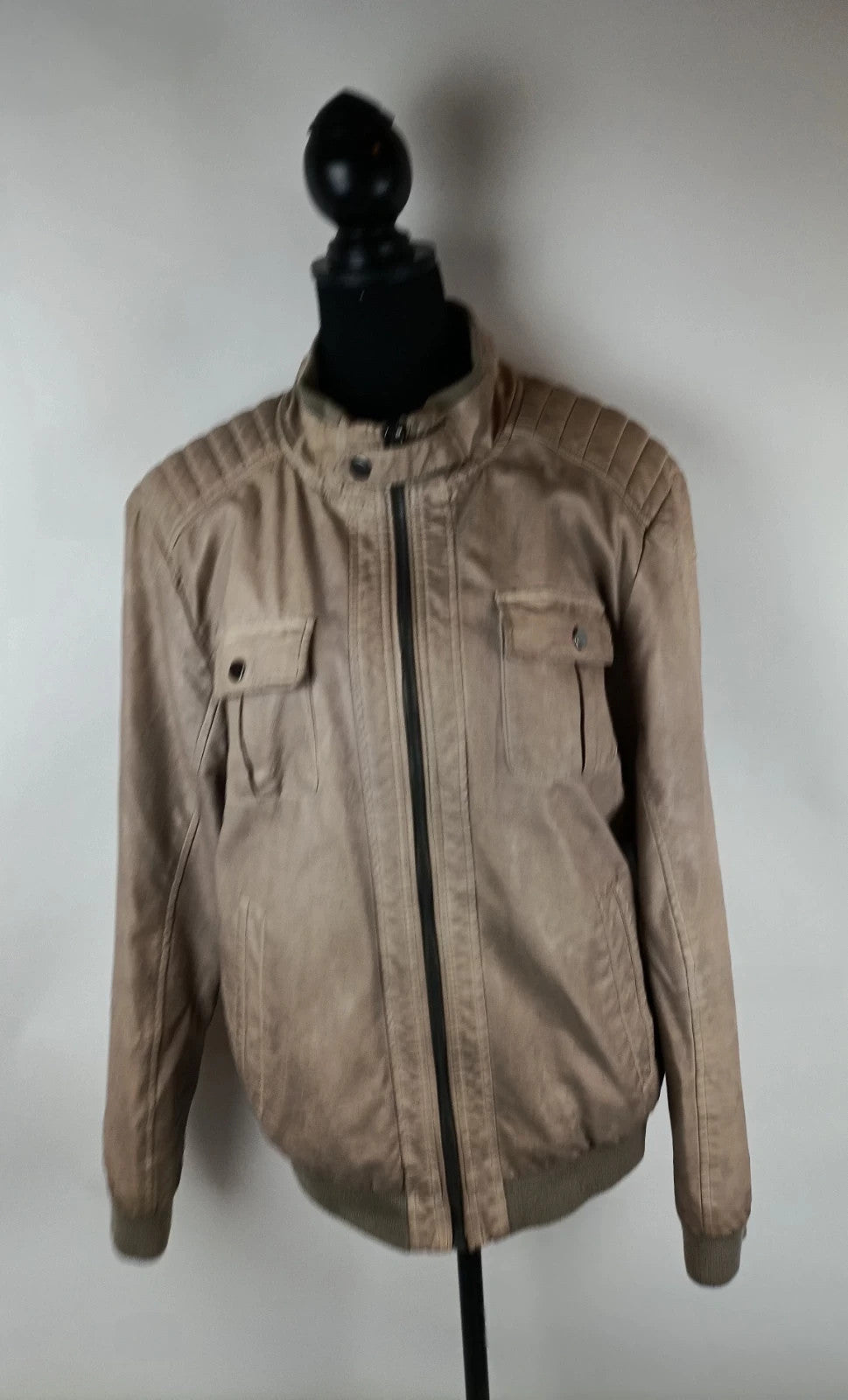 Lässige Lederjacke in braun