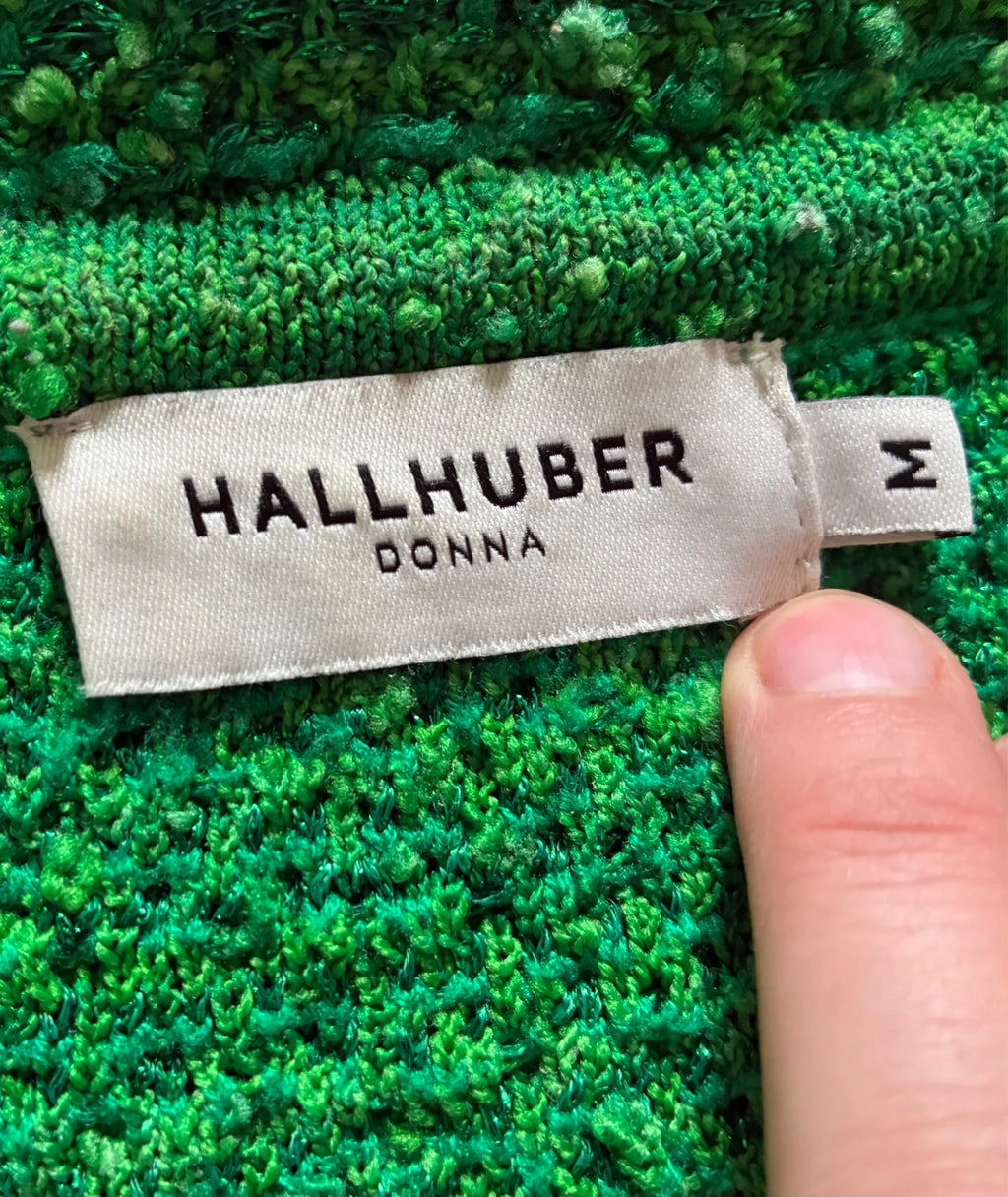 Frühlings-Highlight: Grüne Bouclé-Jacke von Hallhuber – Second-Hand bei Schickisch