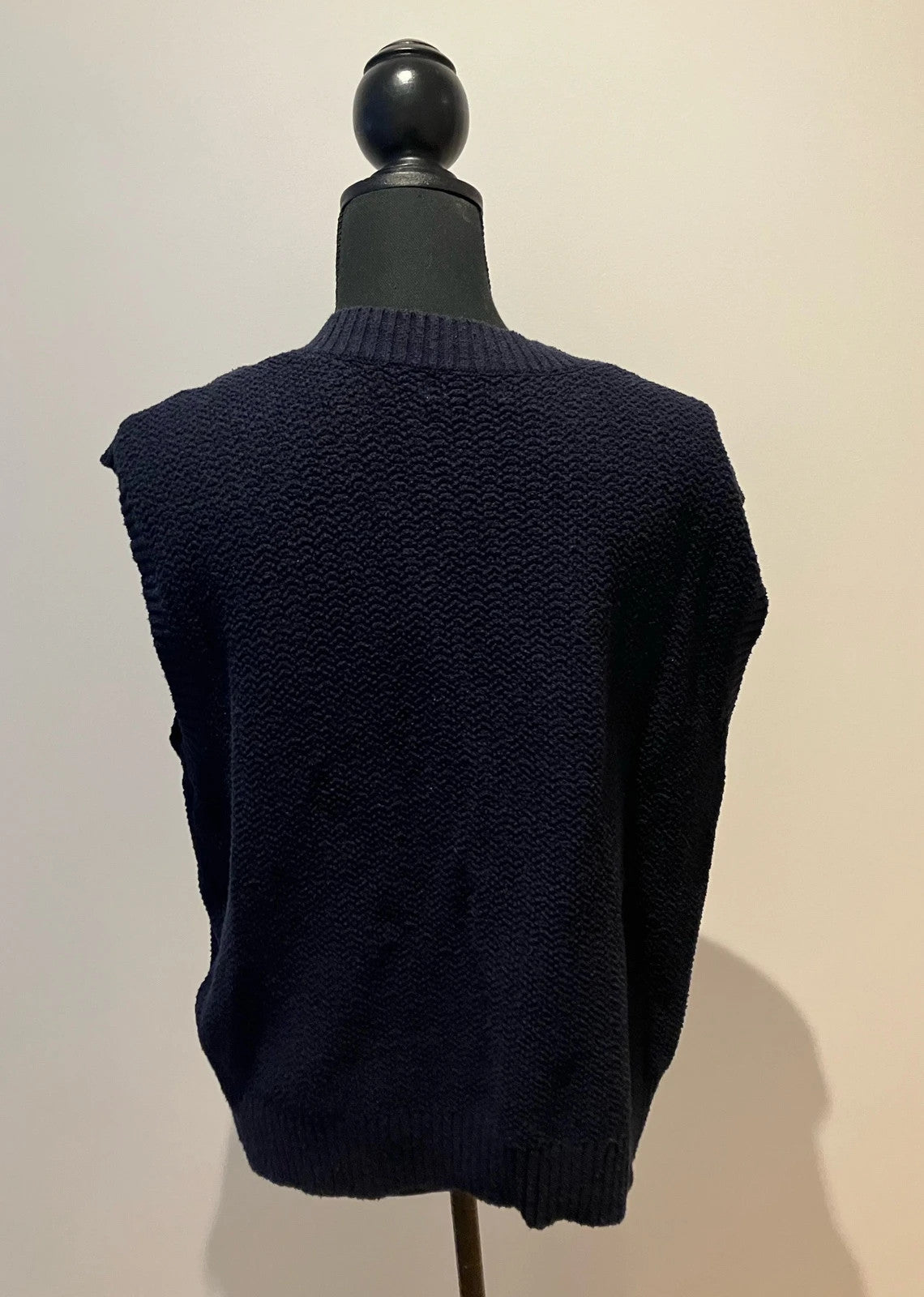 Strickweste in blauer Baumwolle