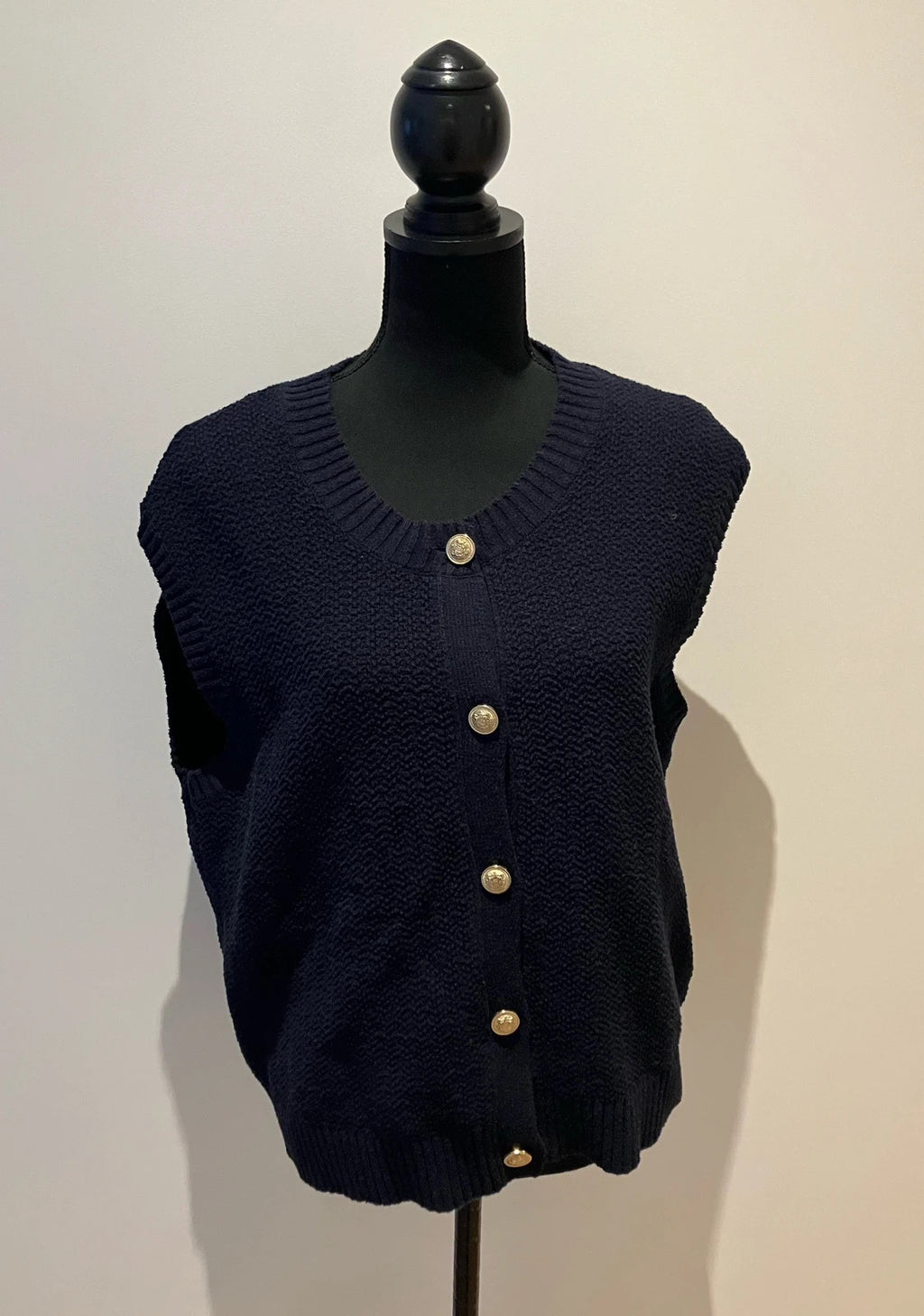 Strickweste in blauer Baumwolle – Second-Hand bei Schickisch