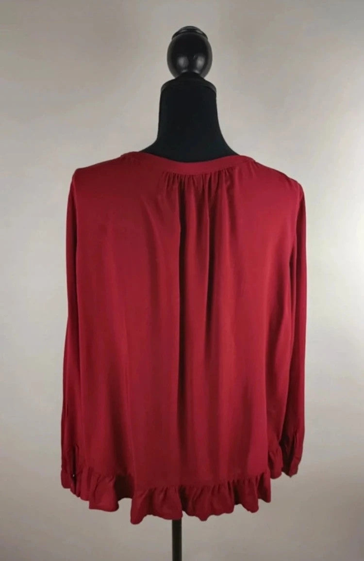 Edle Bluse in Bordeauxrot – Perfekt für den Winter!