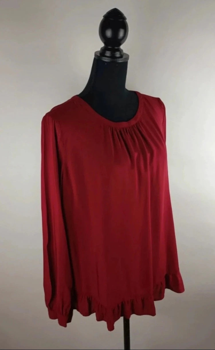 Edle Bluse in Bordeauxrot – Perfekt für den Winter!