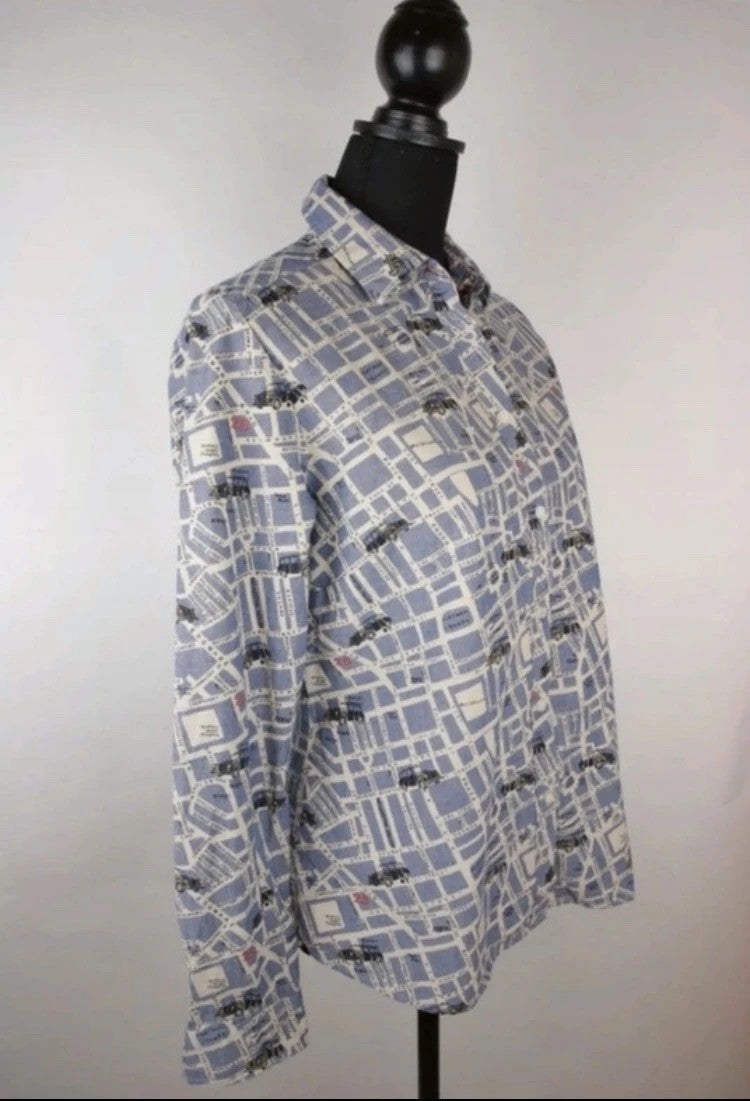Designerbluse mit Stadtplan-Muster