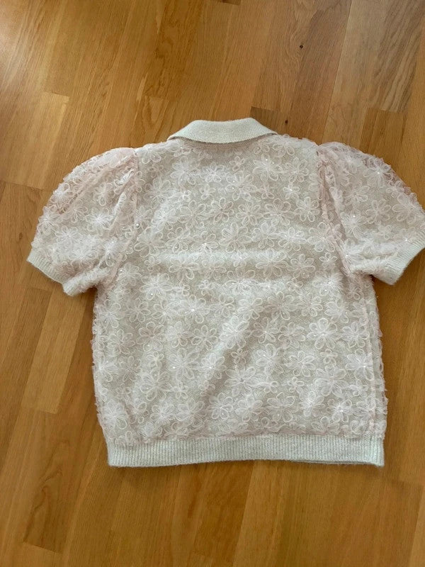 Charmes Wollshirt mit Blumenmuster