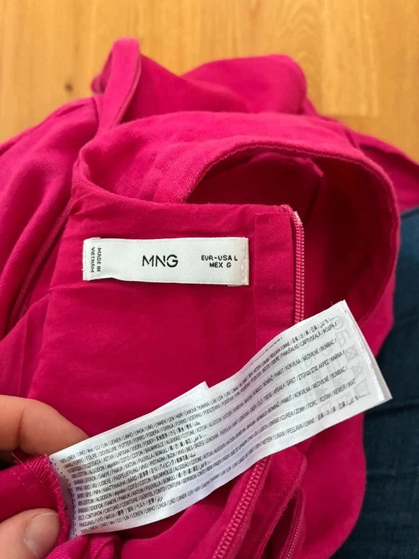 Leinen Overall in Fuchsia