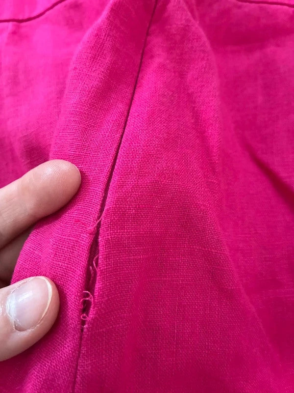 Leinen Overall in Fuchsia