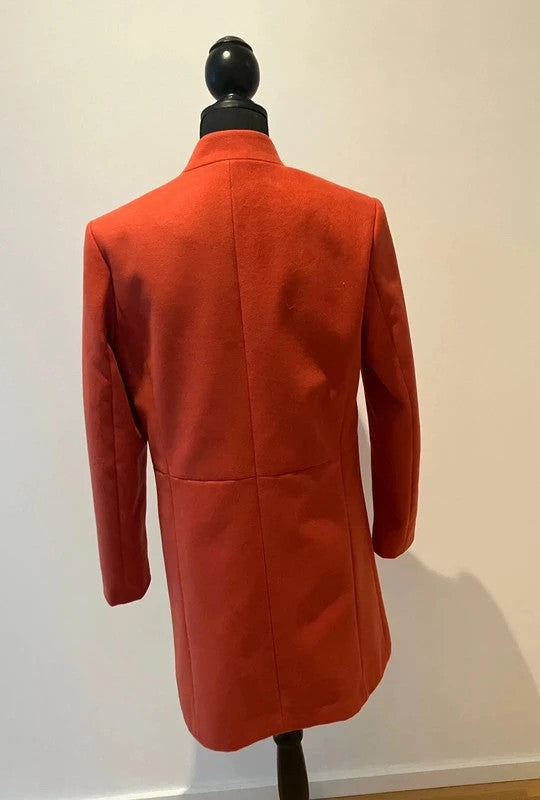 Woll Mantel in Rostrot