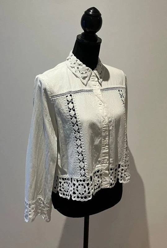 Elegante ZARA Bluse mit Spitzen-Details