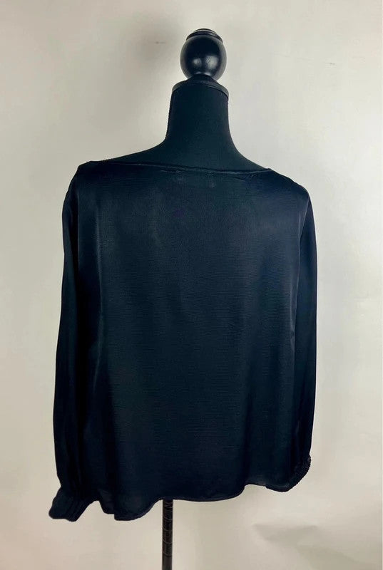 Glänzende Bluse in schwarz