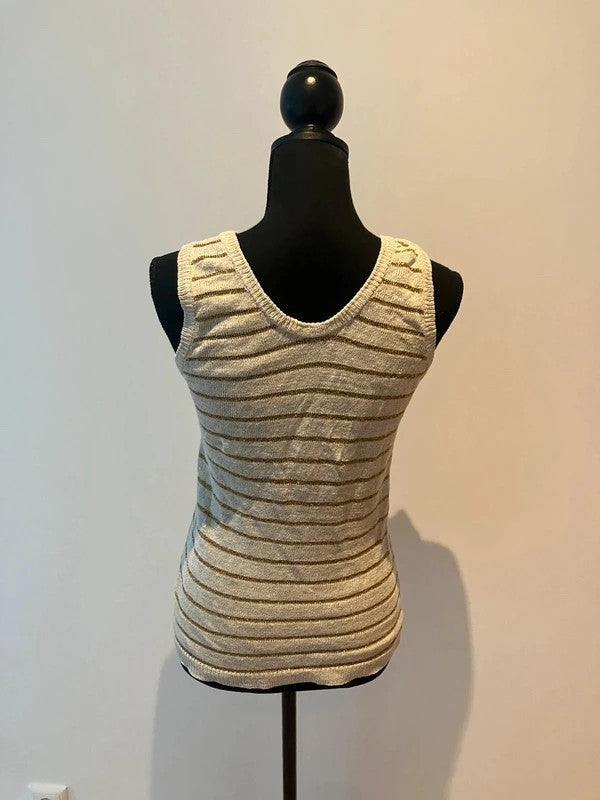 Sommershirt aus Leinen mit goldenen streifen