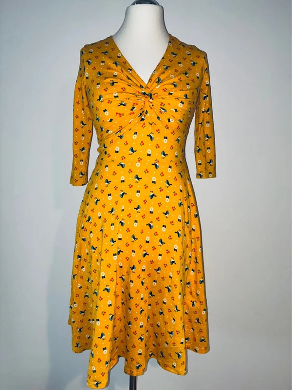 Blutsgeschwister Jerseykleid, Größe M, Gelb, Orange, Vorderansicht