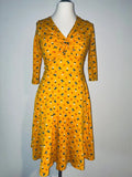Blutsgeschwister Jerseykleid, Größe M, Gelb, Orange, Vorderansicht