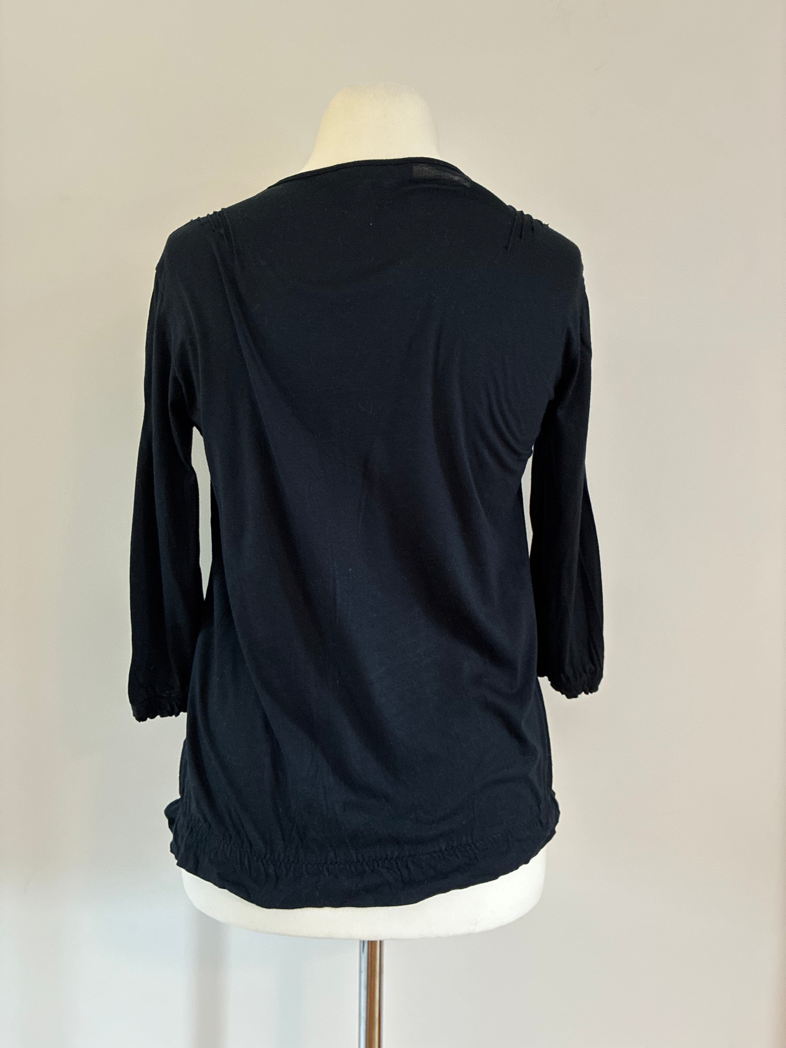 See By Chloé Bluse Größe M 38 in Schwarz mit Rüschen und ¾-Ärmeln
