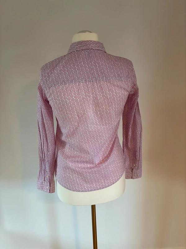 United Colors of Benetton Bluse in Pink-Weiß, Rückansicht