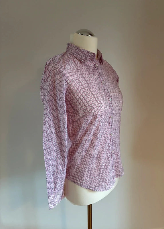 United Colors of Benetton Bluse in Pink-Weiß, Seitenansicht