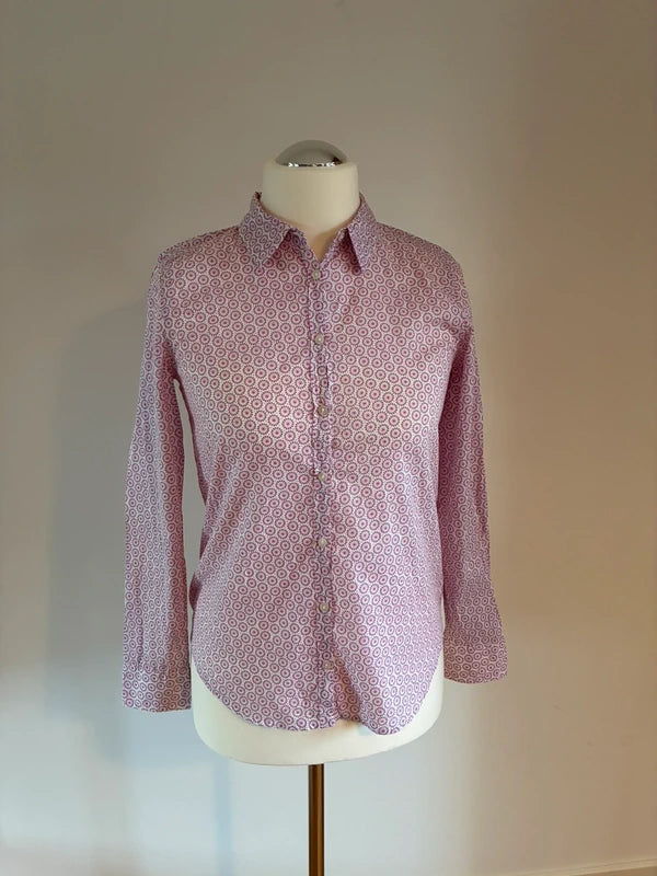 United Colors of Benetton Bluse in Pink-Weiß, Vorderansicht