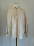 Marc O’Polo Cordbluse Größe 42 in Creme mit lockerem Schnitt