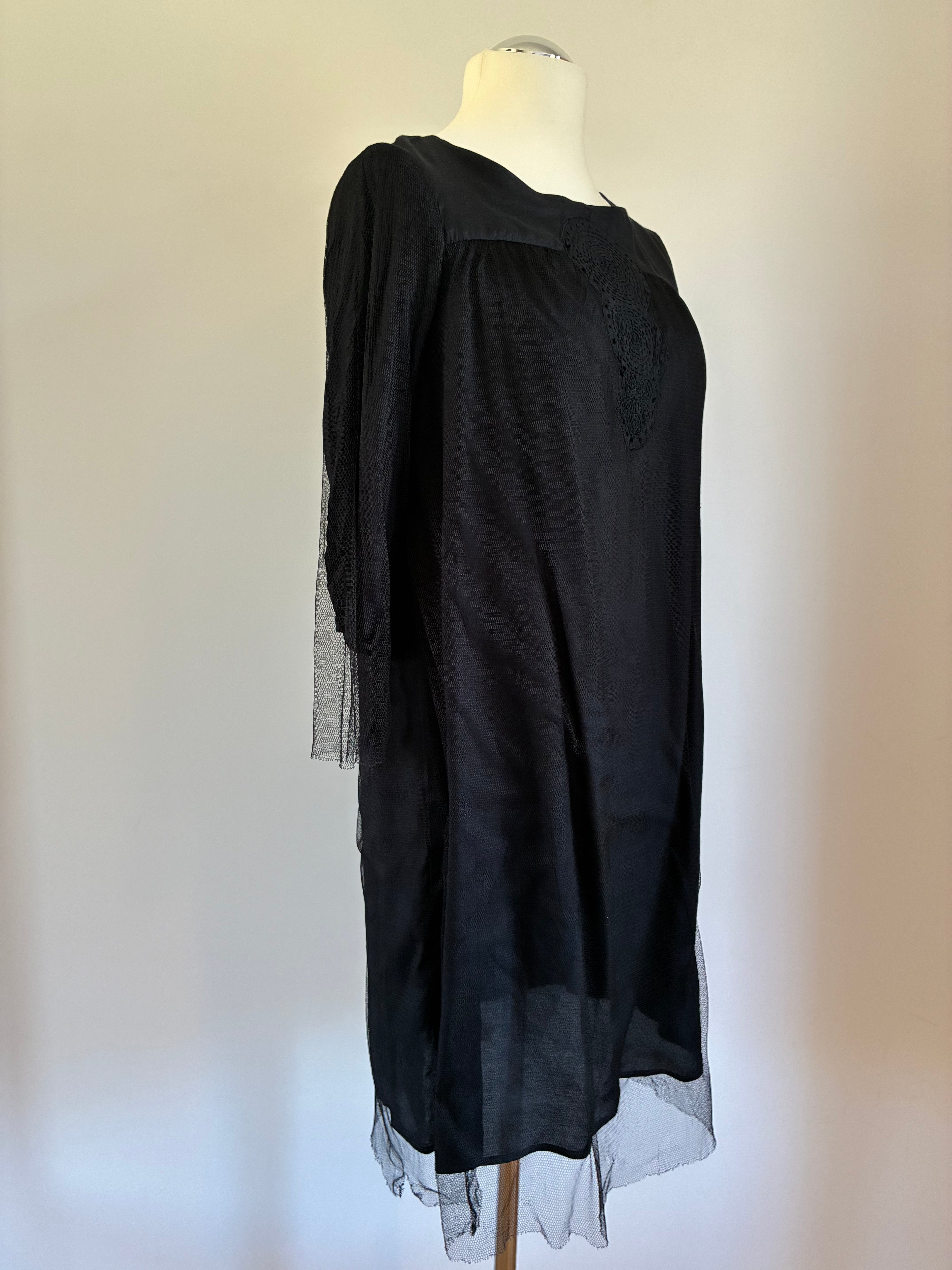 Noa Noa Kleid Größe M 38 in Schwarz mit Tüll und Stickerei – neu mit Etikett