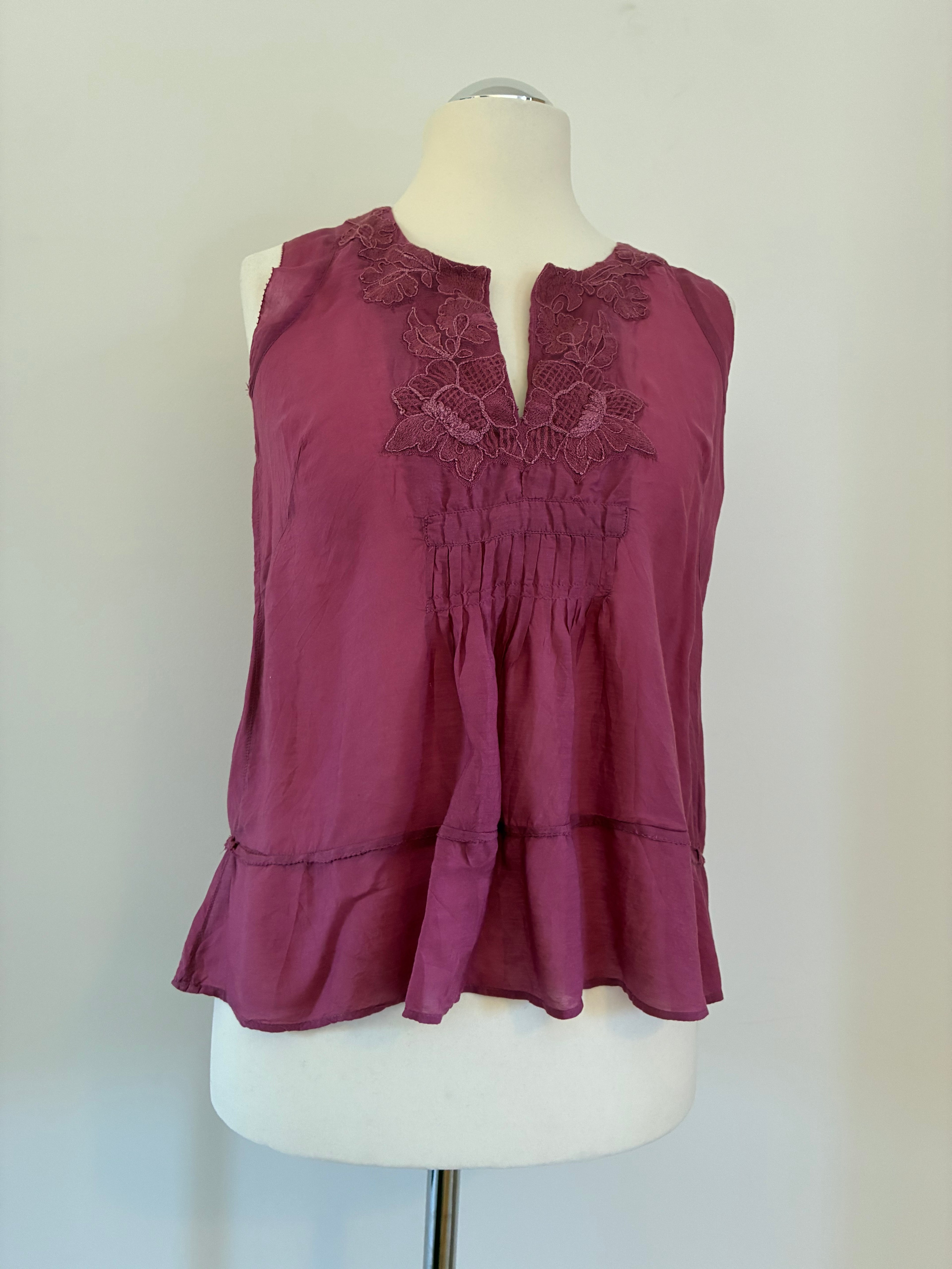 Noa Noa Bluse in Himbeer – Größe M / 38