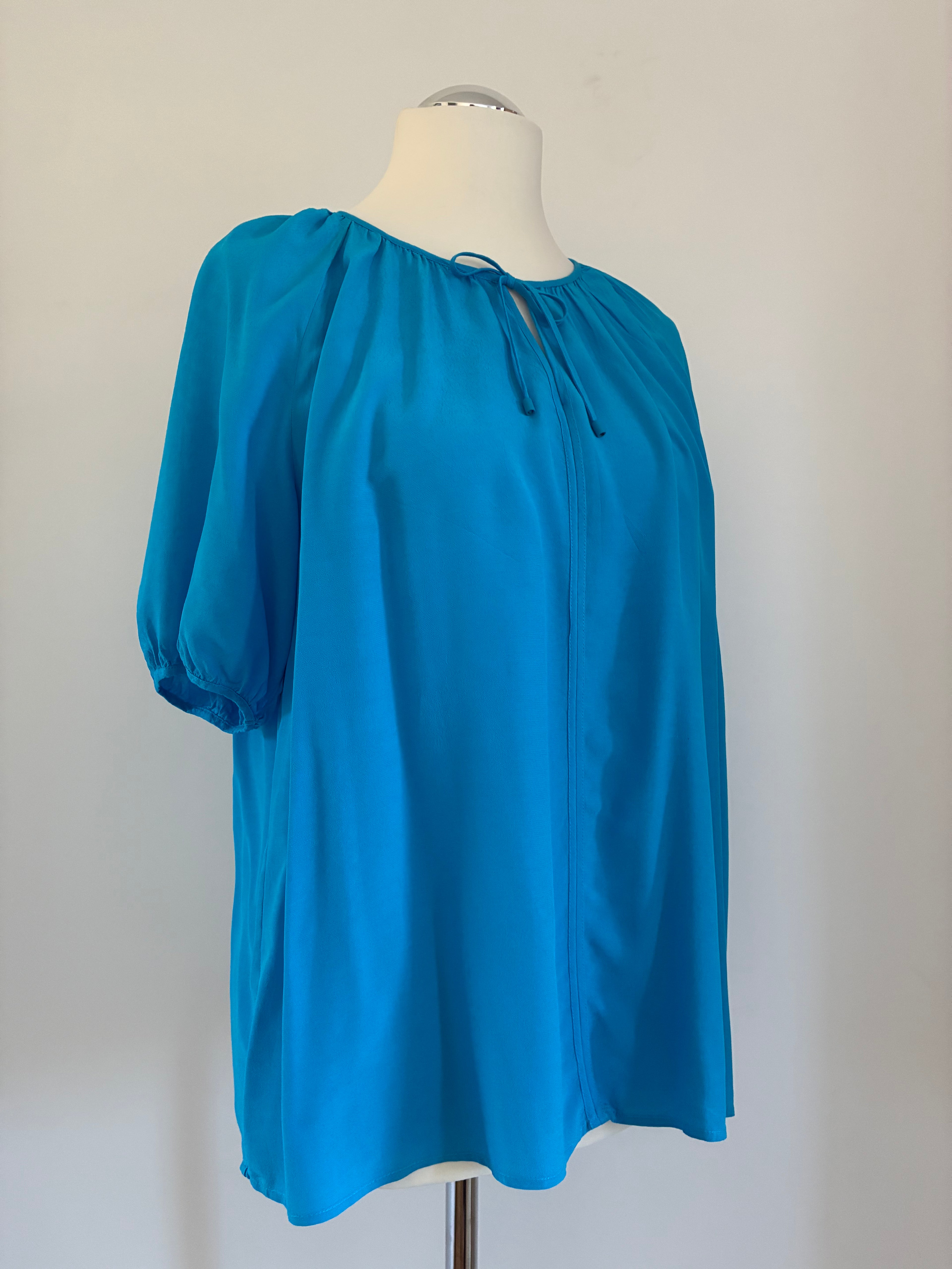 comma Shirt Größe 44 in Petrol mit lockerem Schnitt