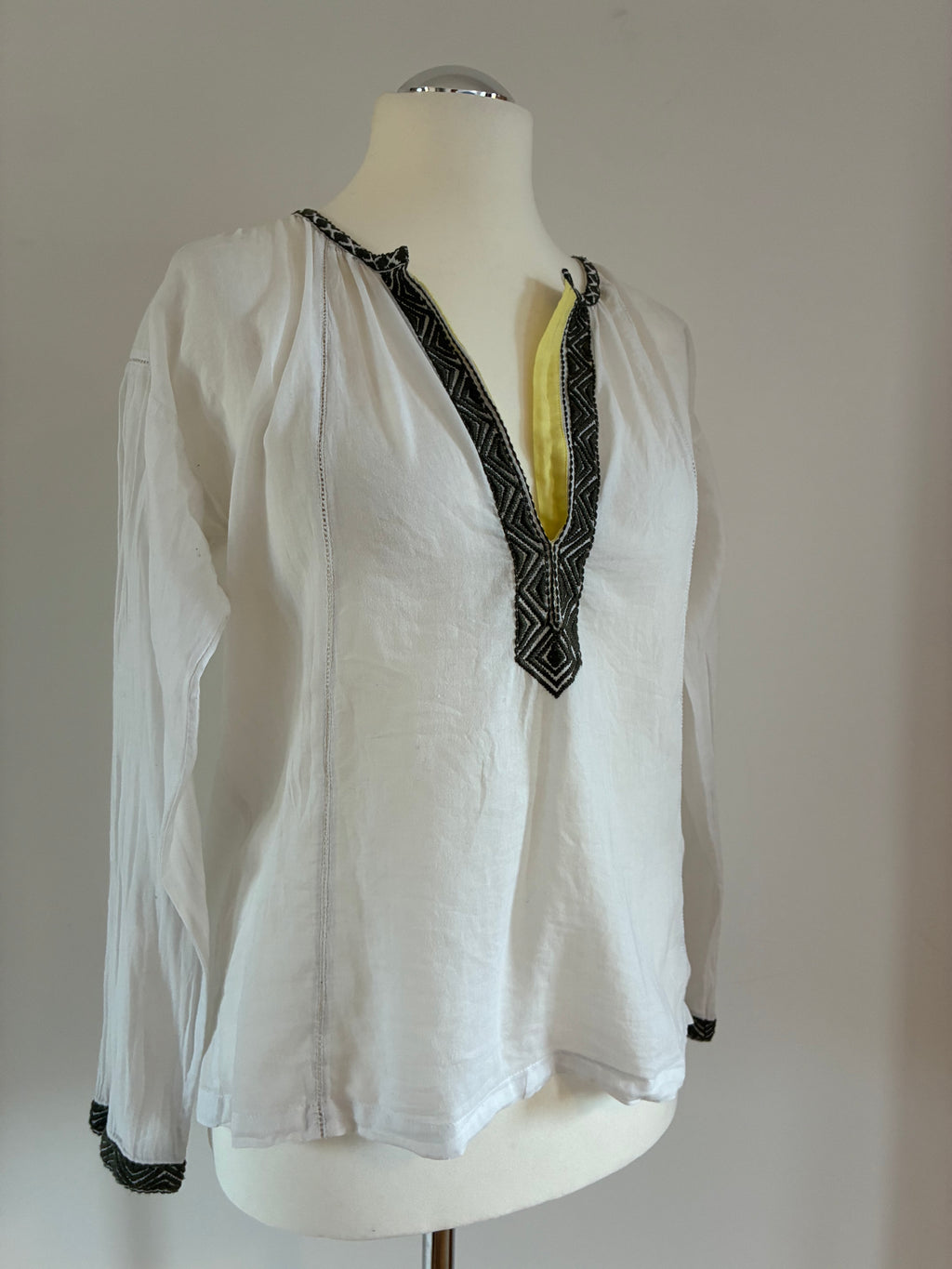 Noa Noa Baumwollbluse mit Stickerei im Boho-Stil – Größe M / 38