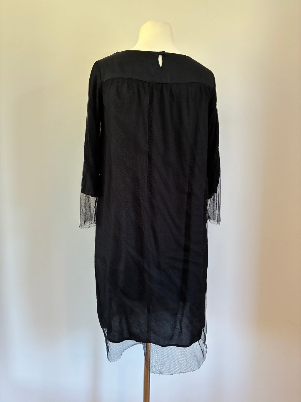 Noa Noa Kleid Größe M 38 in Schwarz mit Tüll und Stickerei – neu mit Etikett