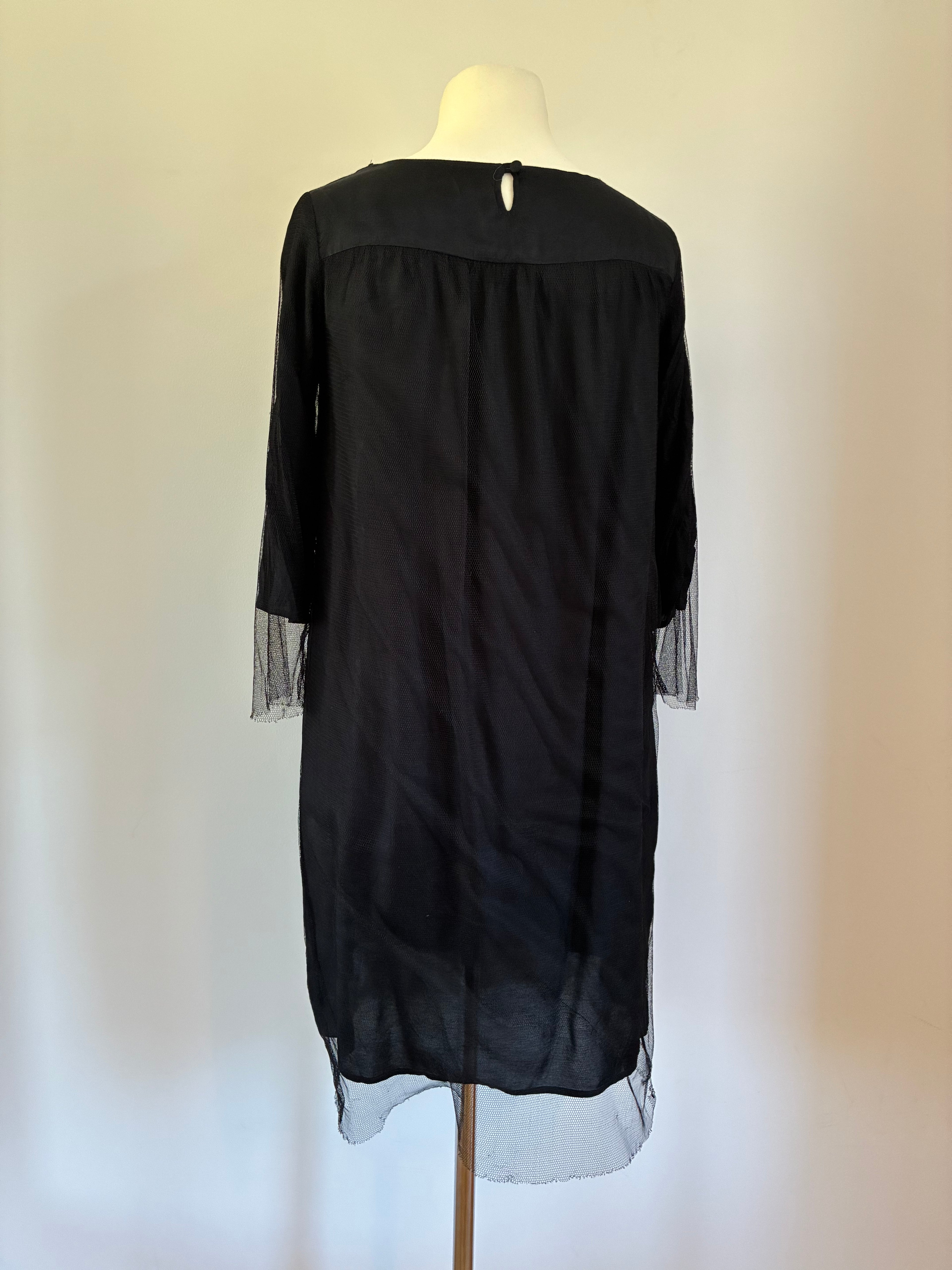 Noa Noa Kleid Größe M 38 in Schwarz mit Tüll und Stickerei – neu mit Etikett