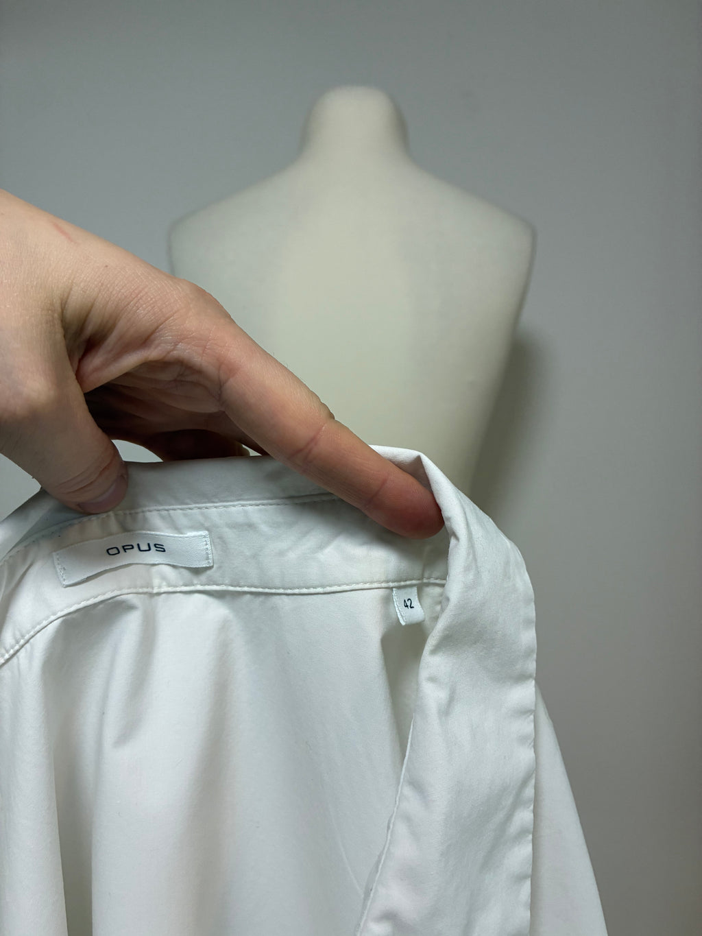 OPUS Bluse Größe 42 in Weiß mit halblangen Ärmeln