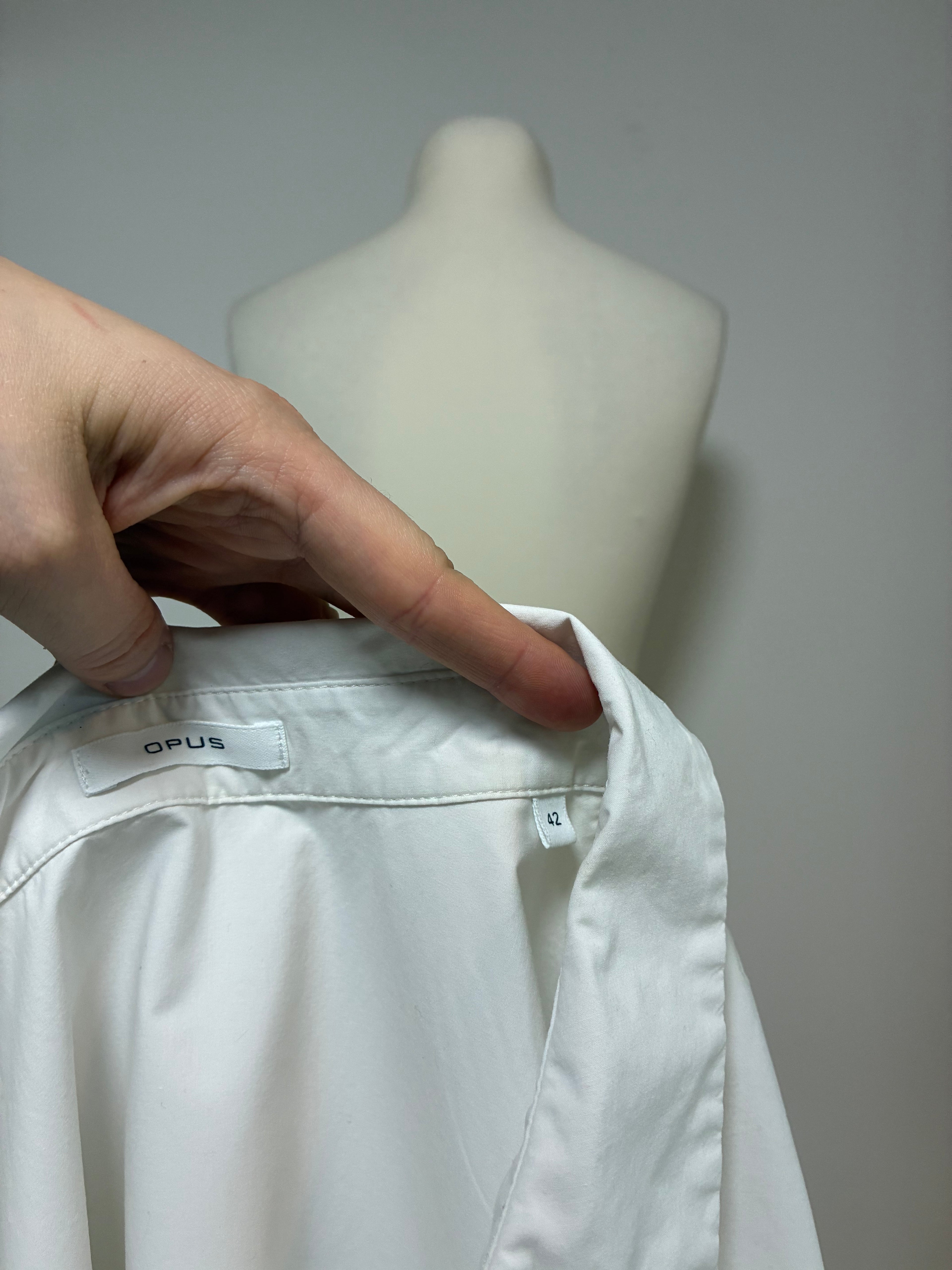 OPUS Bluse Größe 42 in Weiß mit halblangen Ärmeln