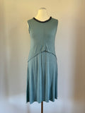 Glamouröses Dorothee Schumacher Kleid Größe L 40 in Silber-Türkis mit Perlendetails