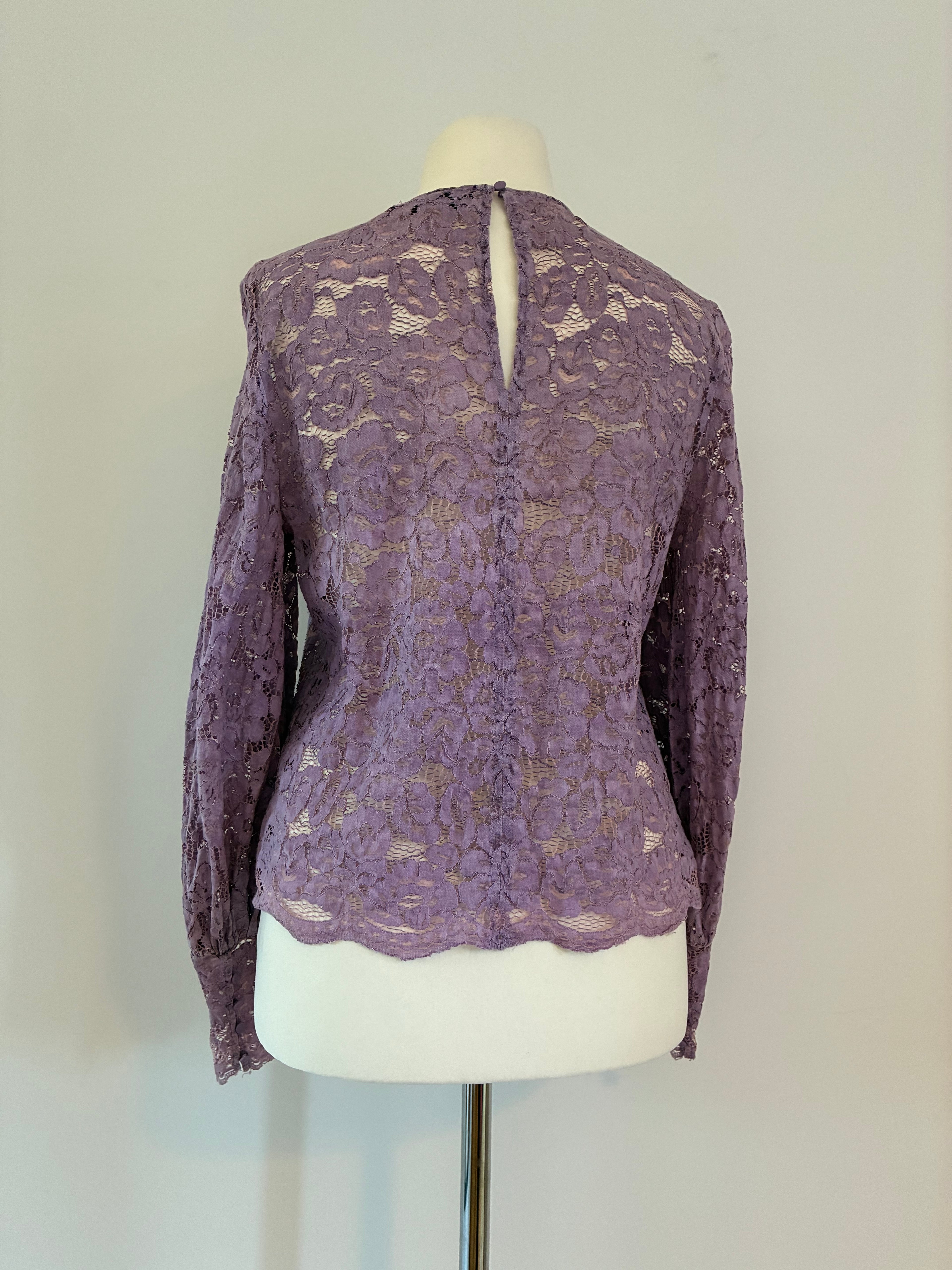 Hallhuber Bluse mit Lochmuster – Größe XL / 42