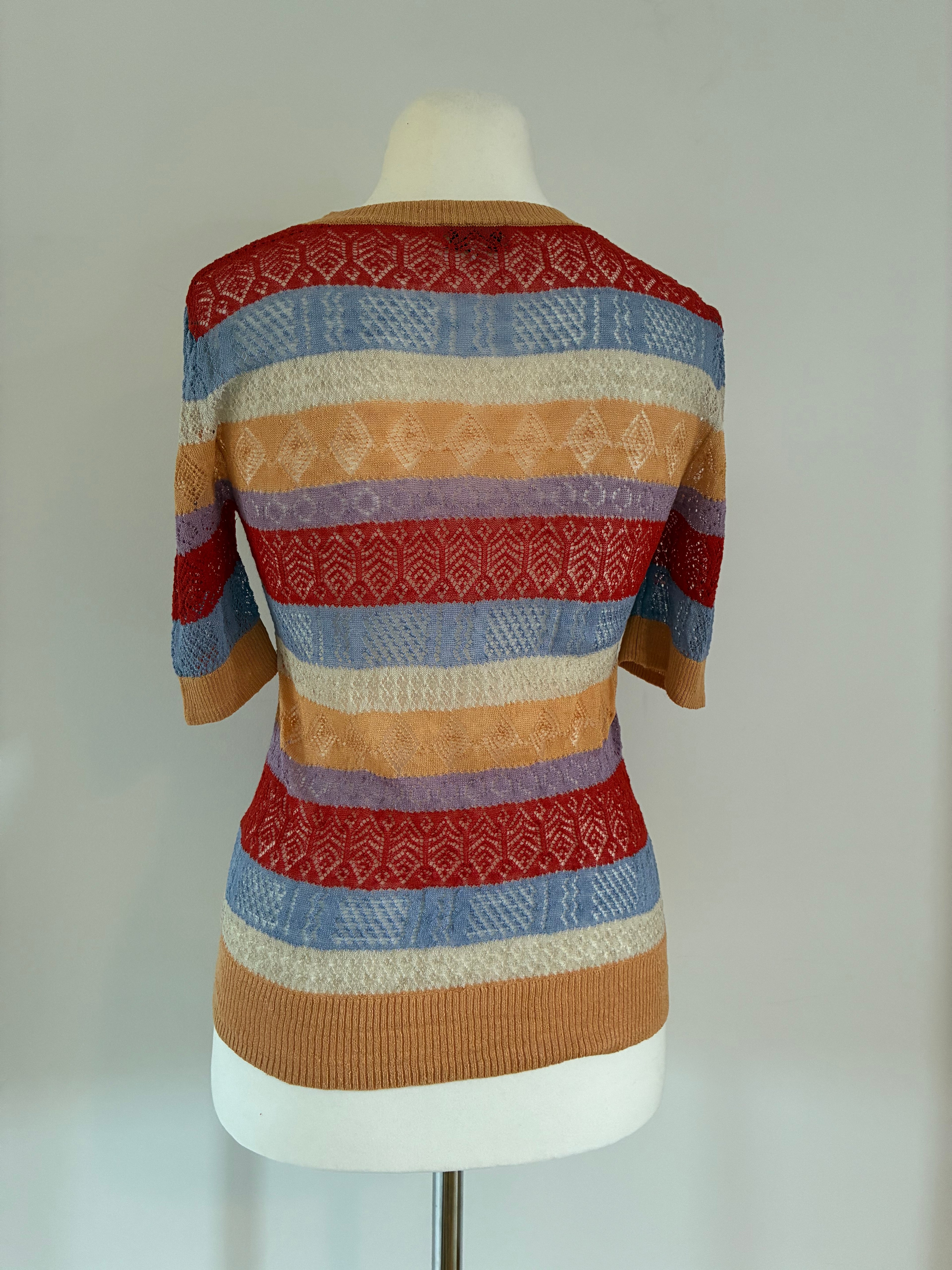 Noa Noa Kurzarm-Pullover Größe L 40 mit Lochmuster – neu mit Etikett