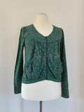 Blutsgeschwister Jacke in Grün mit Blumenmuster – Größe S / 36