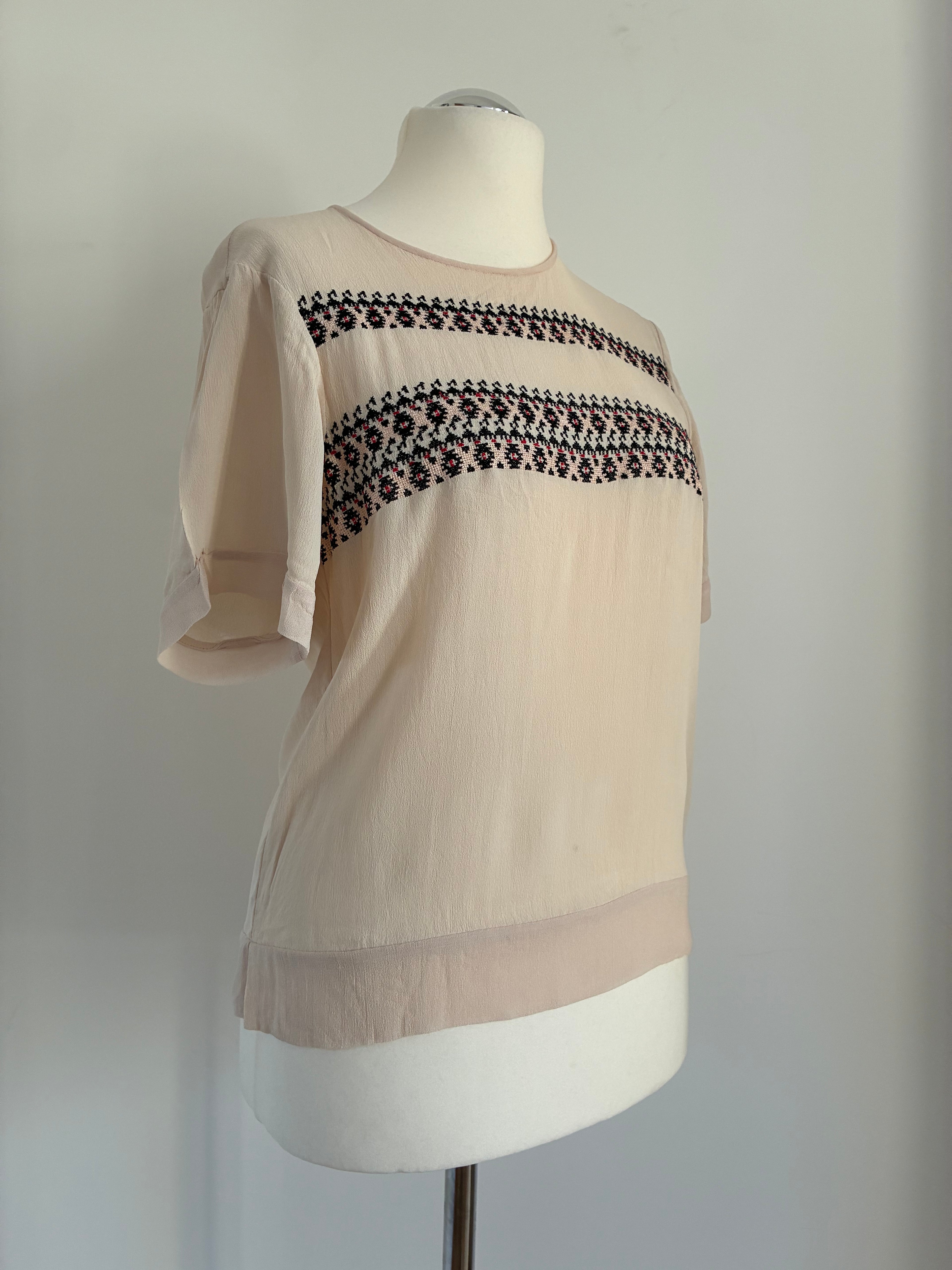 Noa Noa Sommerbluse mit Stickerei – Größe M / 38