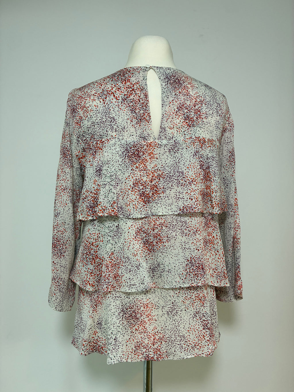 Second Female Sommerbluse Größe L 40 in Creme mit feinem Sprenkelmuster