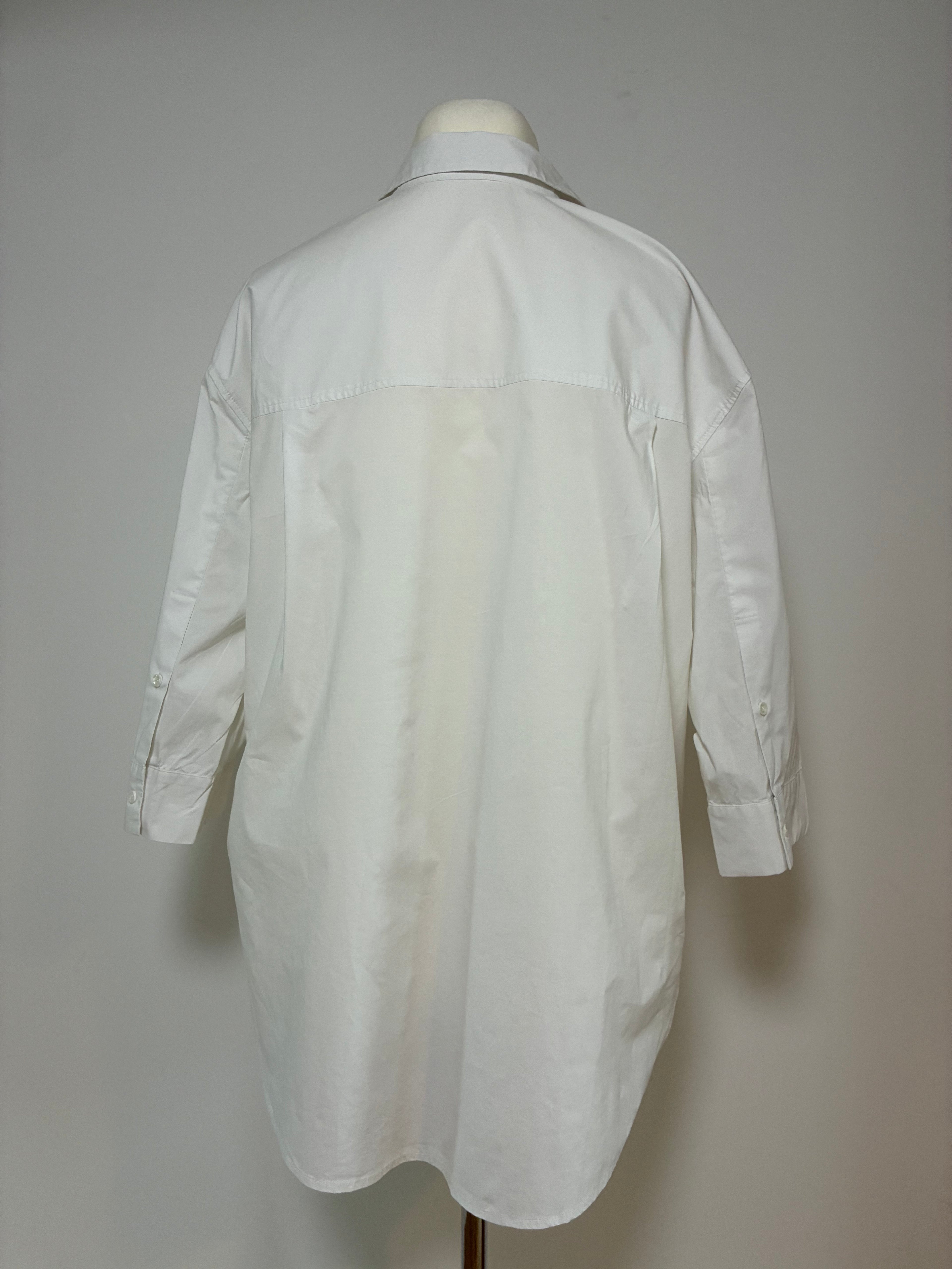 OPUS Bluse Größe 42 in Weiß mit halblangen Ärmeln