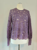 Hallhuber Bluse mit Lochmuster – Größe XL / 42