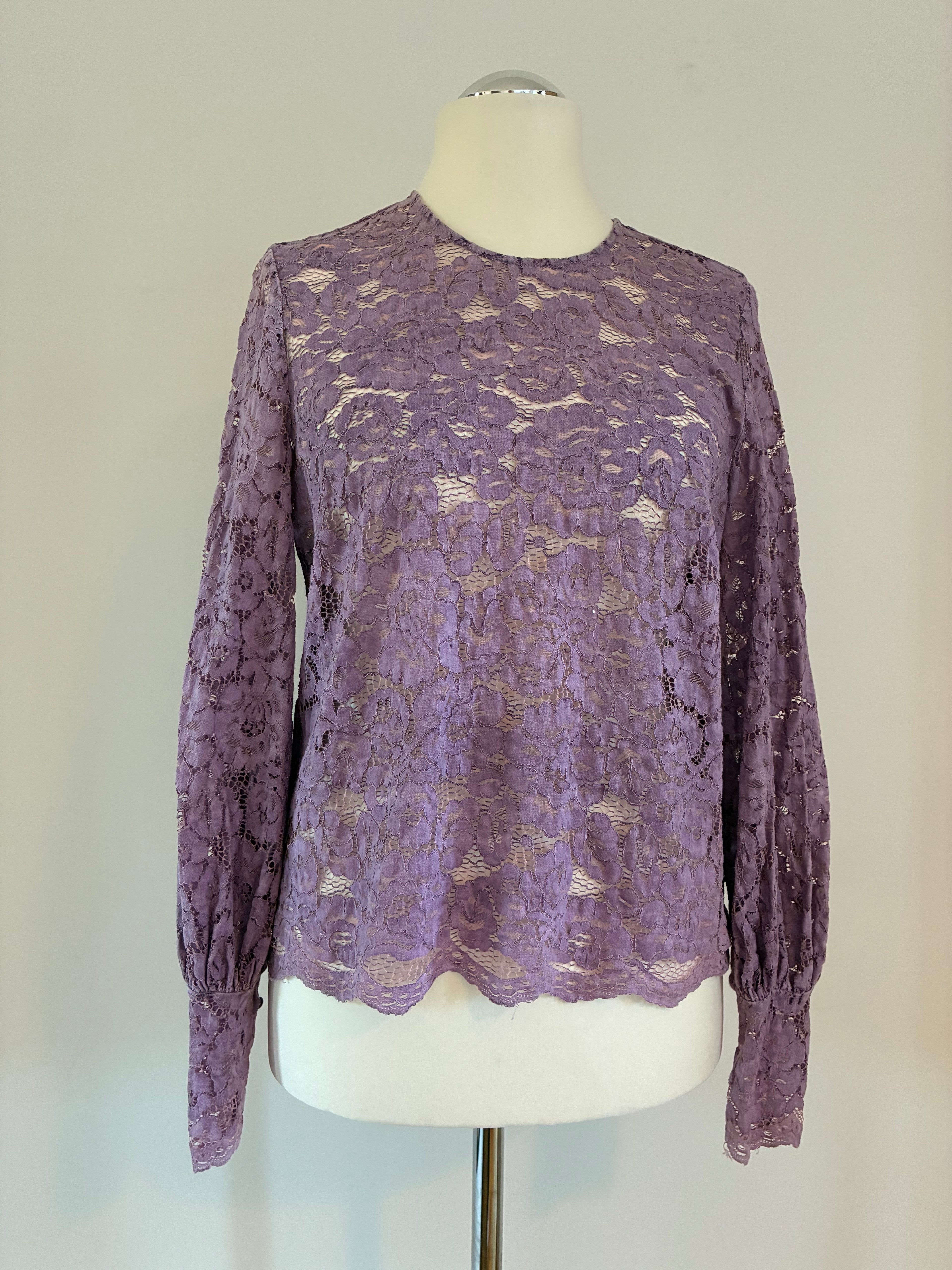 Hallhuber Bluse mit Lochmuster – Größe XL / 42