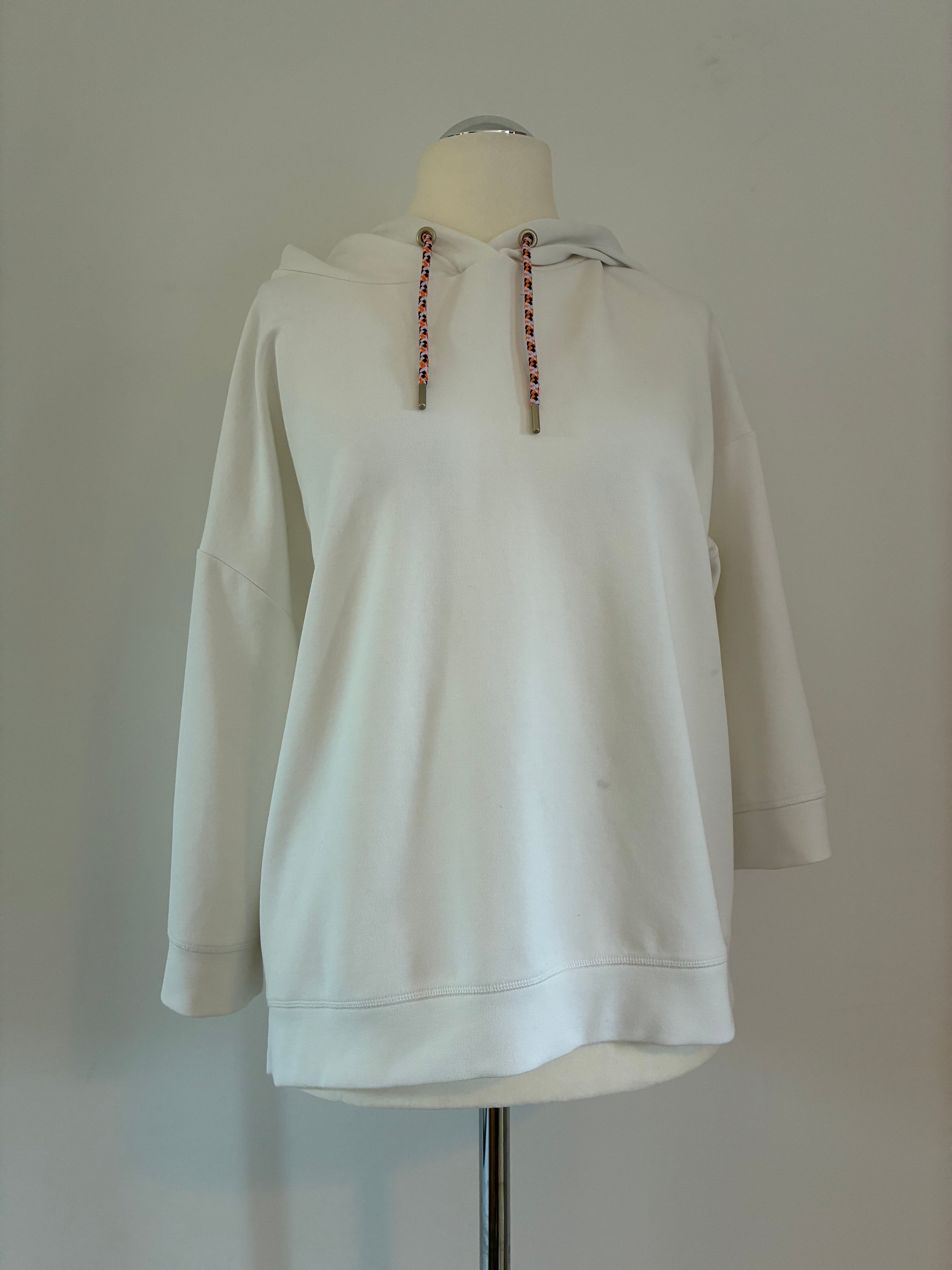 Zero Oversize-Hoodie in Cremeweiß mit Kapuze – Größe XXL / 44